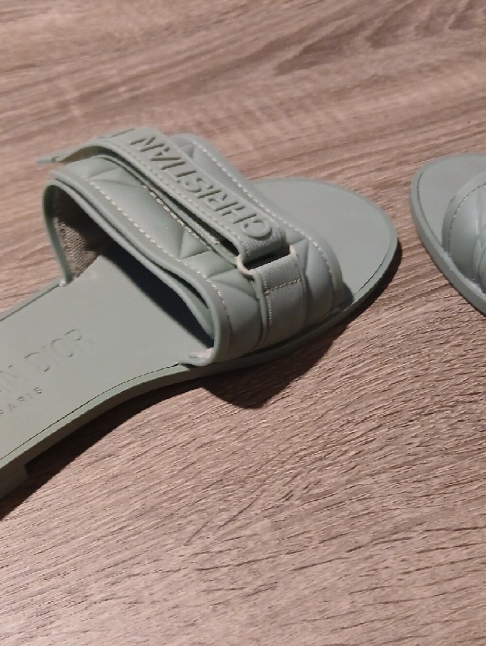 Christian Dior Macrocannage Dio(r)evolution Rubber Slide Sandals – Desert/Sage G - Picture 8 of 8